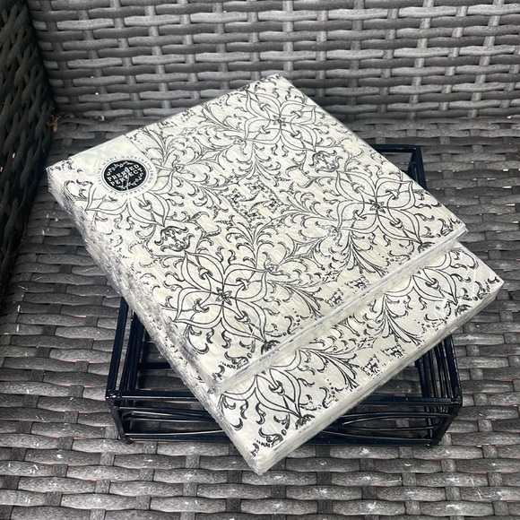 October Hill Black Metal Napkin Holder w Cypress Hill Pressed Perfect Napkins - Picture 6 of 7